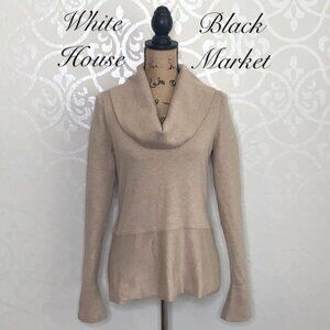White House  Black Market Tan Cowl Neck Sweater